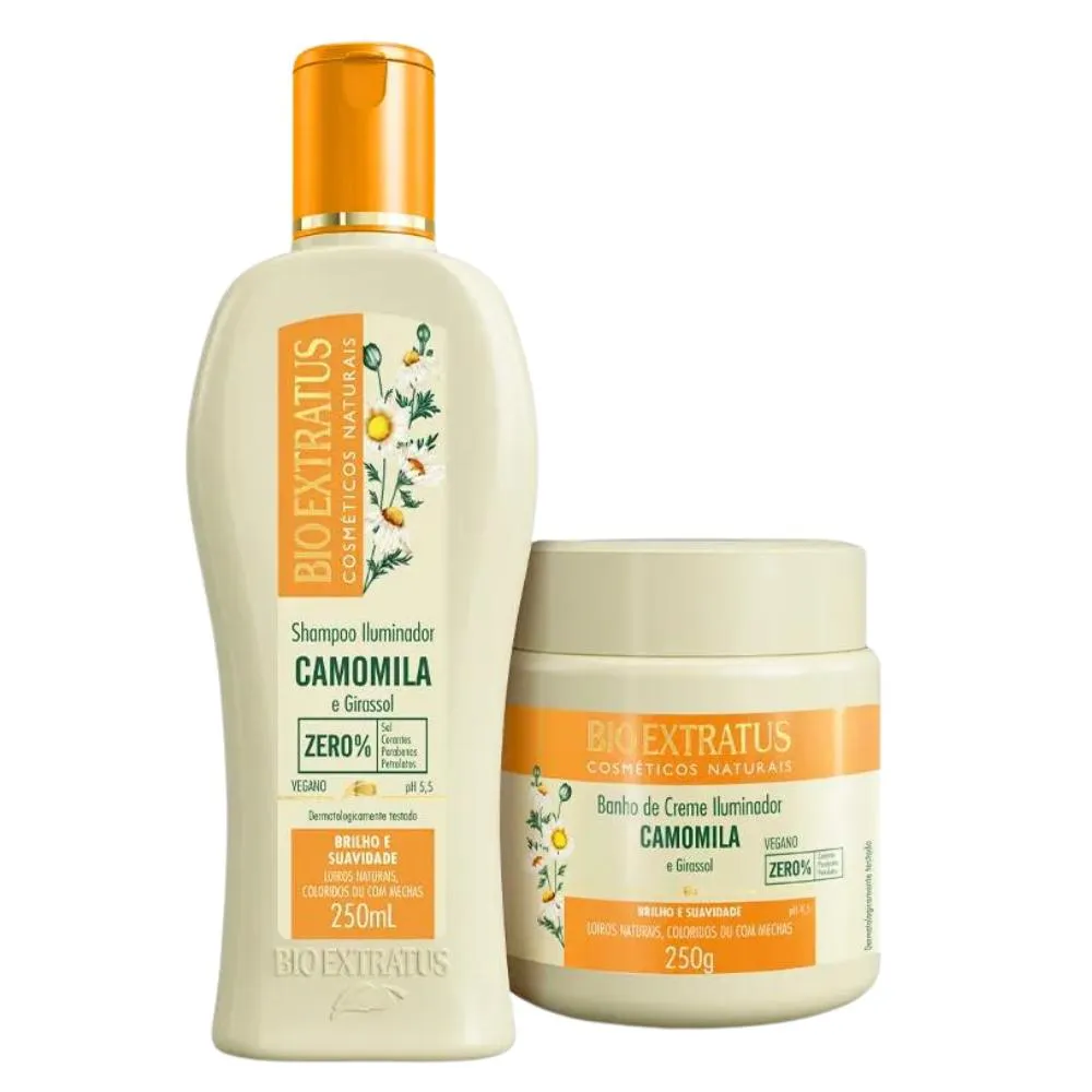 Kit Bio Extratus Camomila Shampoo e Banho de Creme (250mL/g)