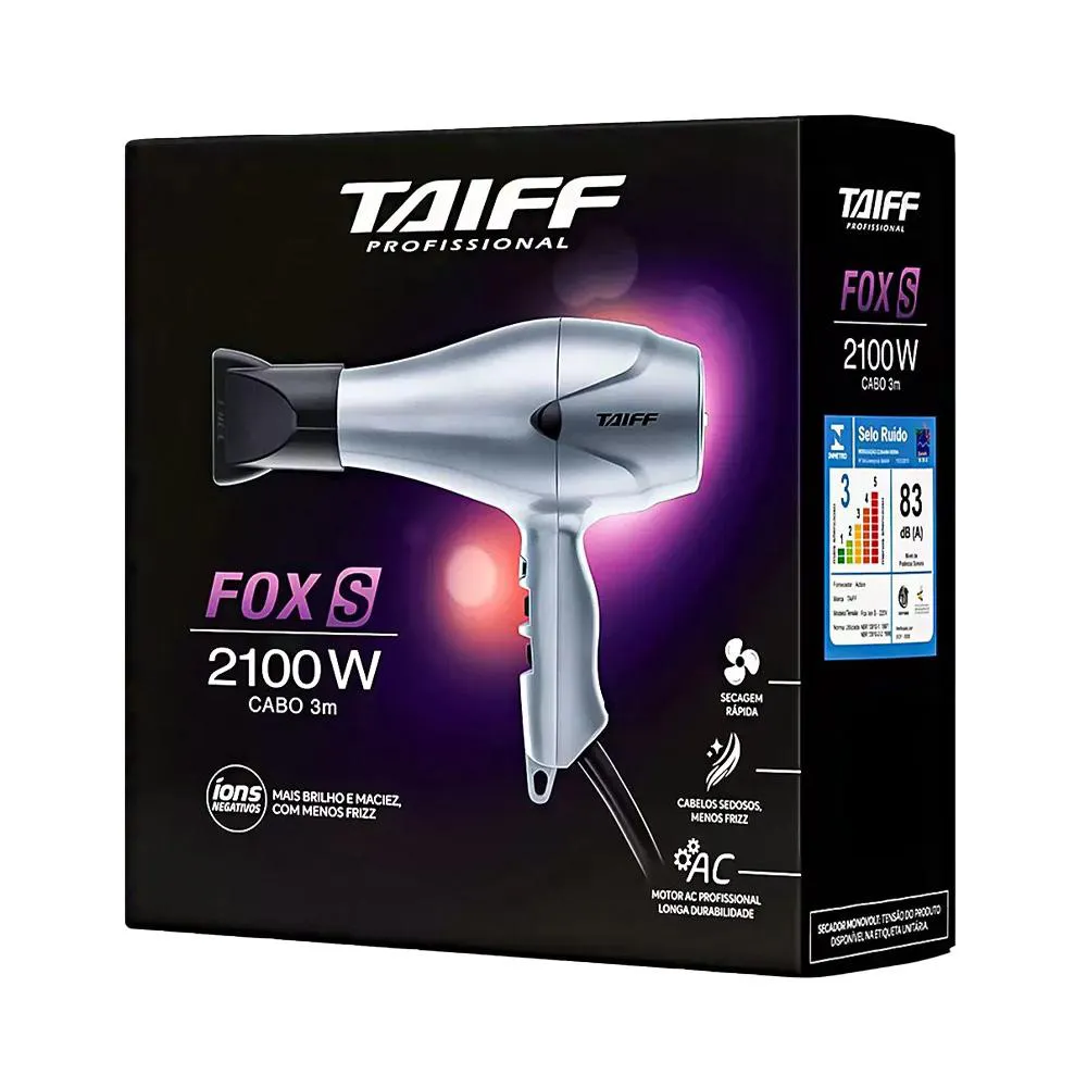 Secador De Cabelos Taiff Fox Íon S 2100W Prata 127v