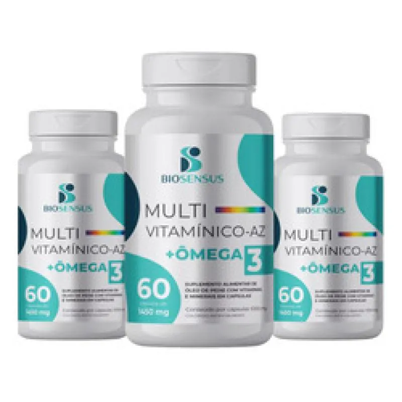 Kit 180 Cápsulas Suplemento Multivitamínico De Az+ Ômega 3