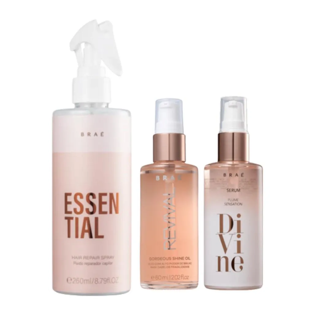 Essential Fluido Reparador + Divine Plume Sensation + Revival Gorgeous Shine