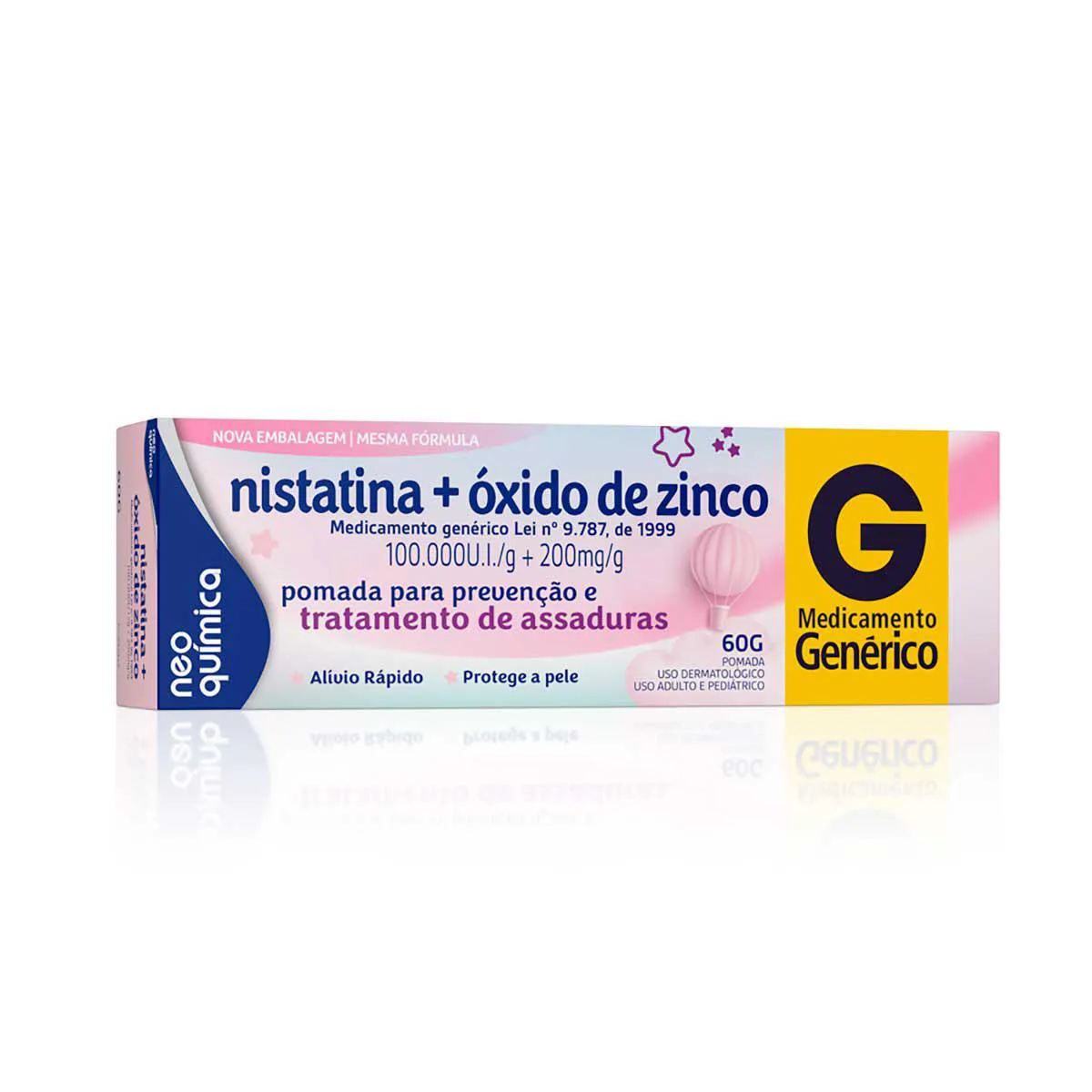 Pomada para Assaduras Neo Química Nistatina 100000UI/g + Óxido de Zinco 200mg 60g