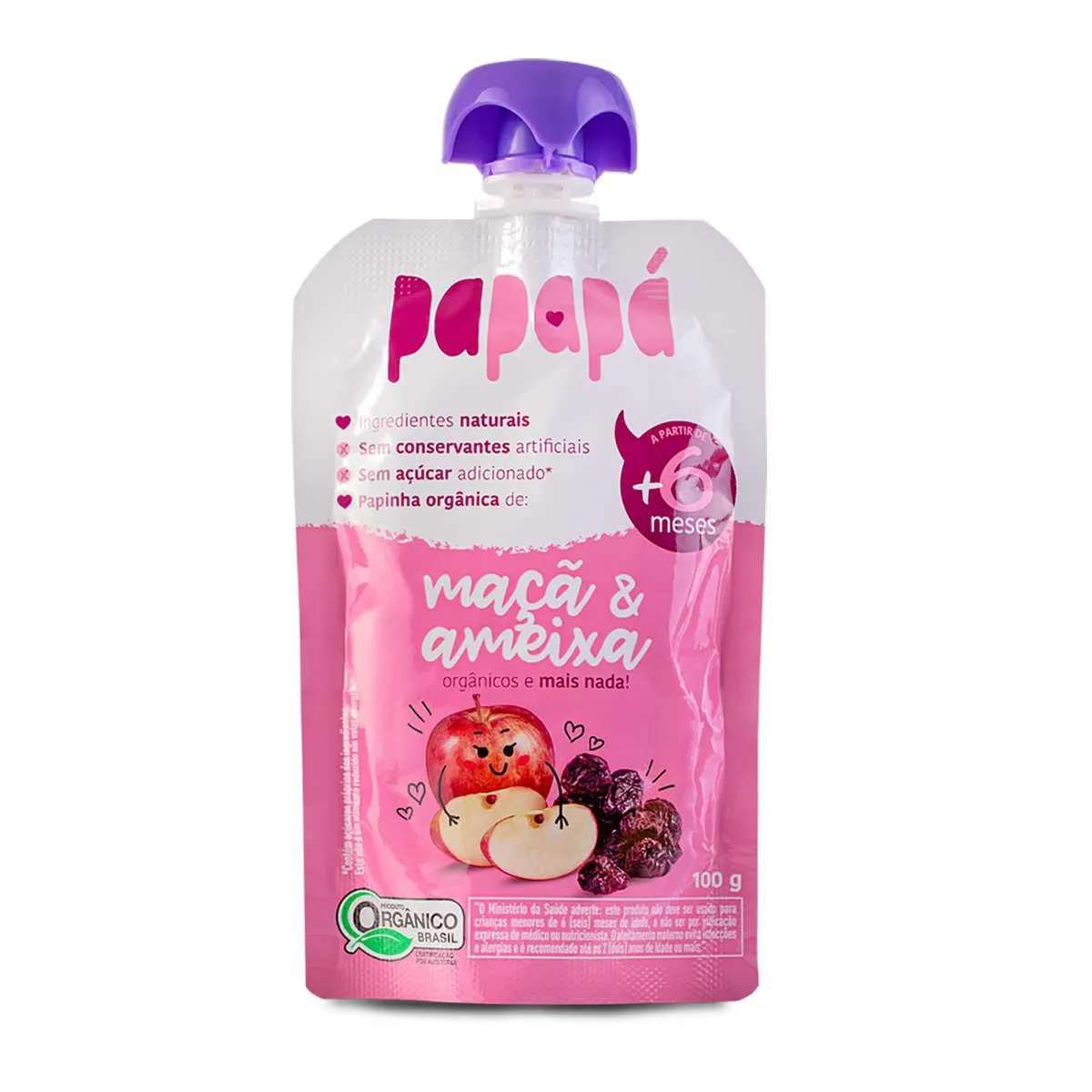 Papinha Papapá Orgânica Maçã & Ameixa 100g