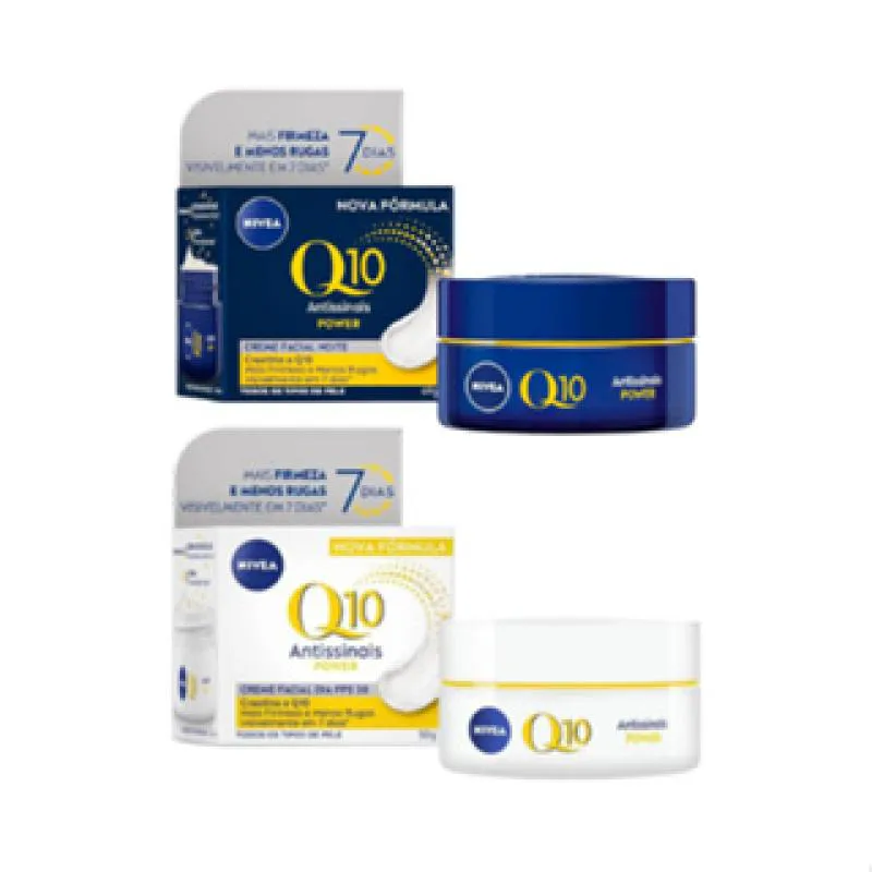 Kit Nivea Creme Q10 Antissinais Power Facial Diurno FPS30 E Noturno 50g