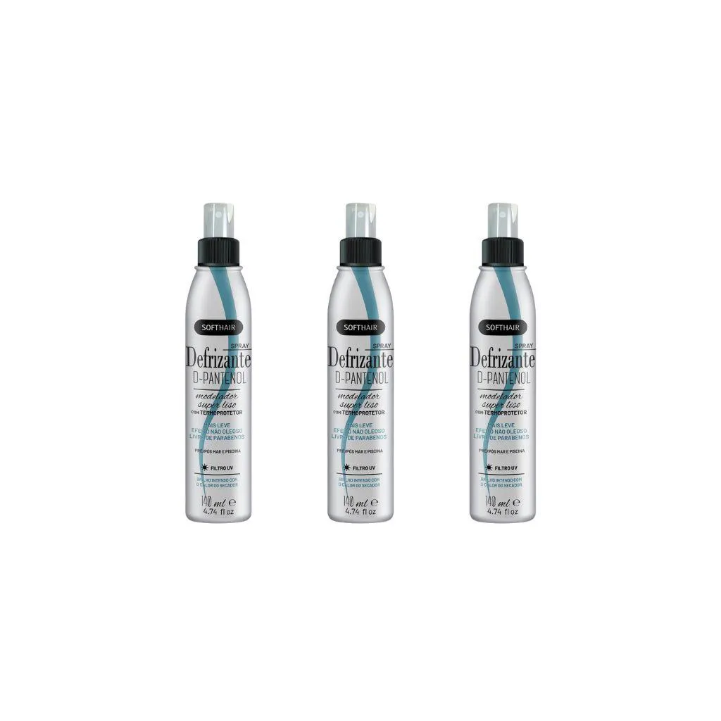 Defrizante Soft Hair 140ml Spray D-Pantenol - Kit C/ 3un