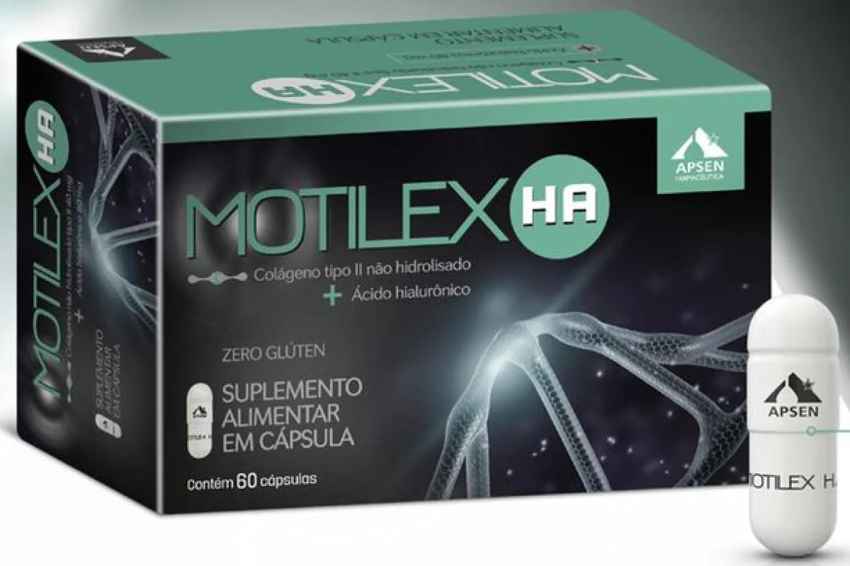 MOTILEX HA C/60 CÁPSULAS - COLÁGENO TIPO 2 + ÁCIDO HIALURÔNICO