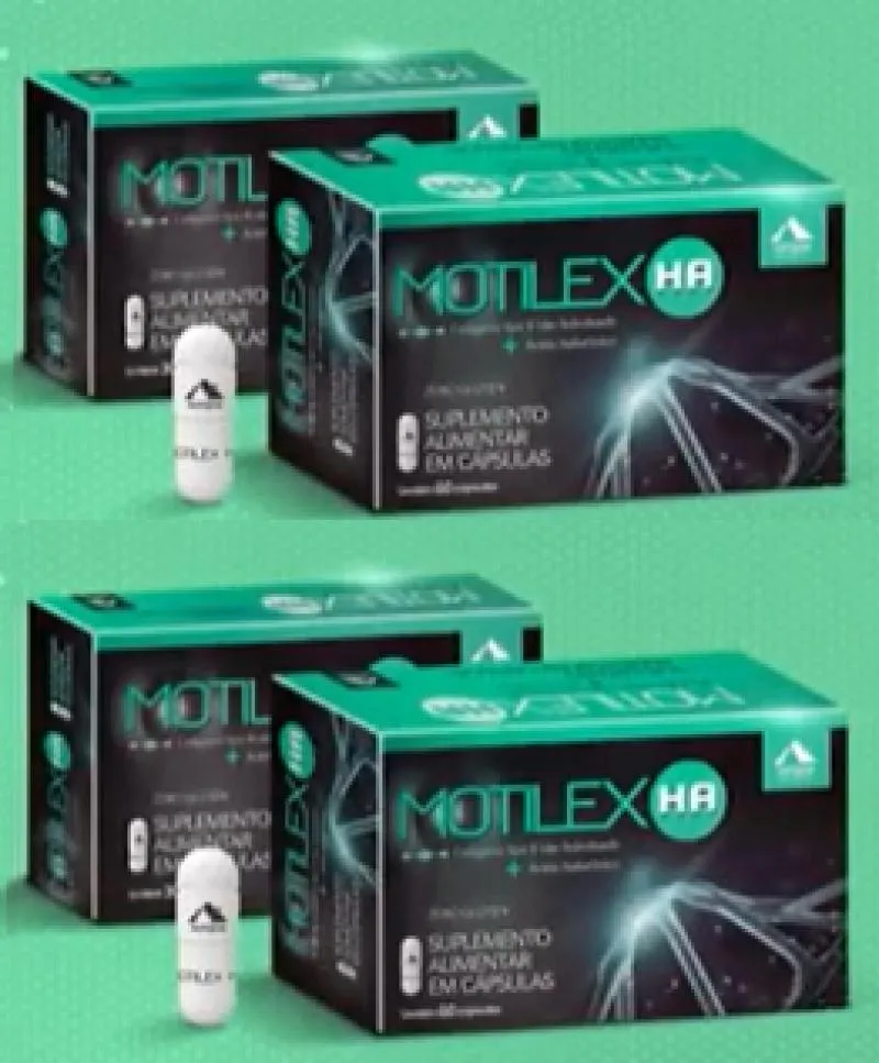 MOTILEX HA KIT C/4 CAIXAS C/60 CÁPSULAS CADA - COLÁGENO TIPO 2 NÃO HIDROLISADO + ÁCIDO HIALURÔNICO PURO