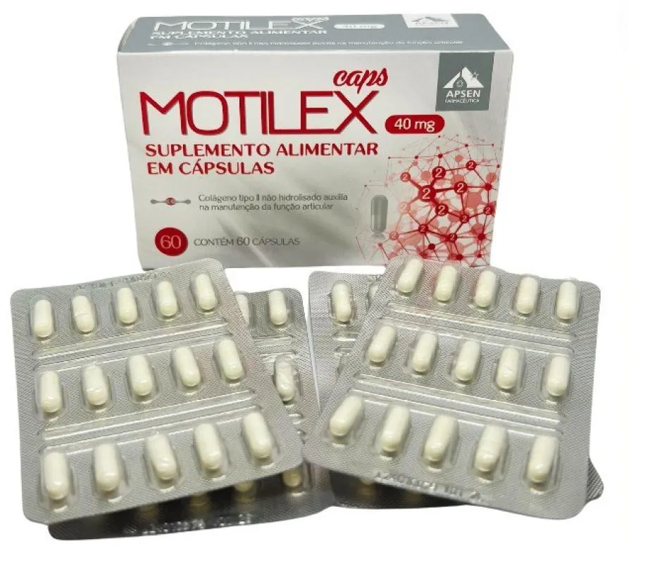 MOTILEX 40MG C/60 CÁPSULAS - COLÁGENO TIPO 2 NÃO HIDROLISADO PURO