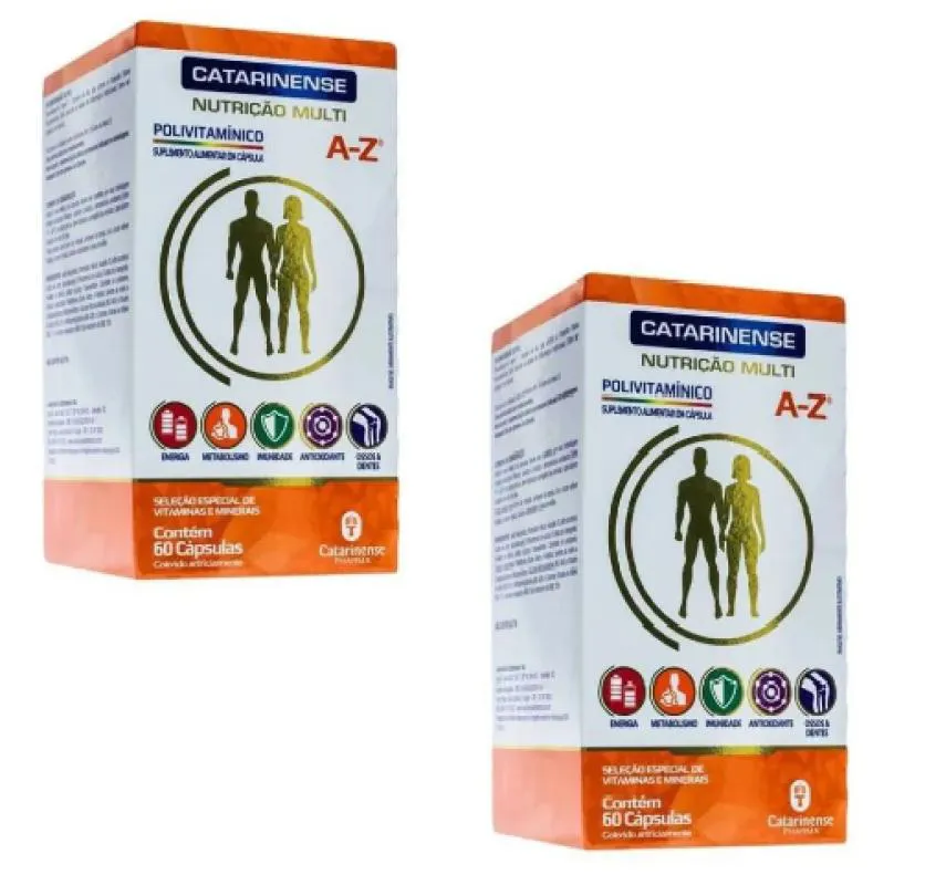 CATARINENSE AZ POLIVITAMÍNICO KIT C/2 CAIXAS C/60 CÁPSULAS CADA