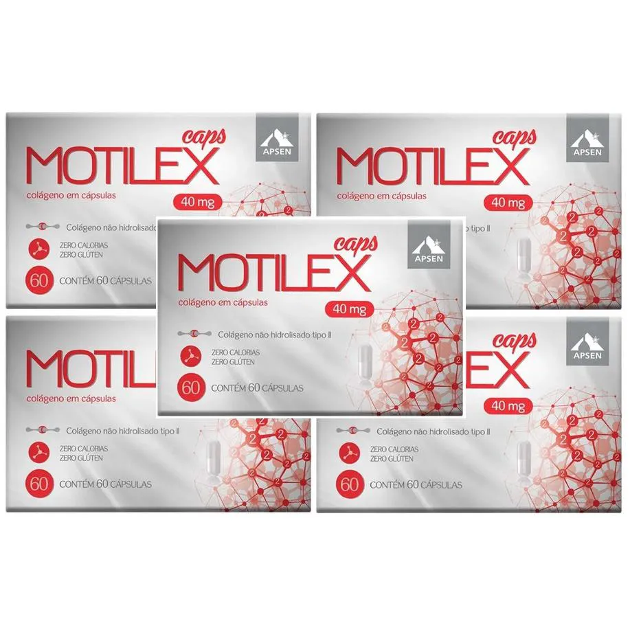 MOTILEX KIT C/5 CAIXAS C/6 CÁPSULAS CADA - COLÁGENO TIPO 2