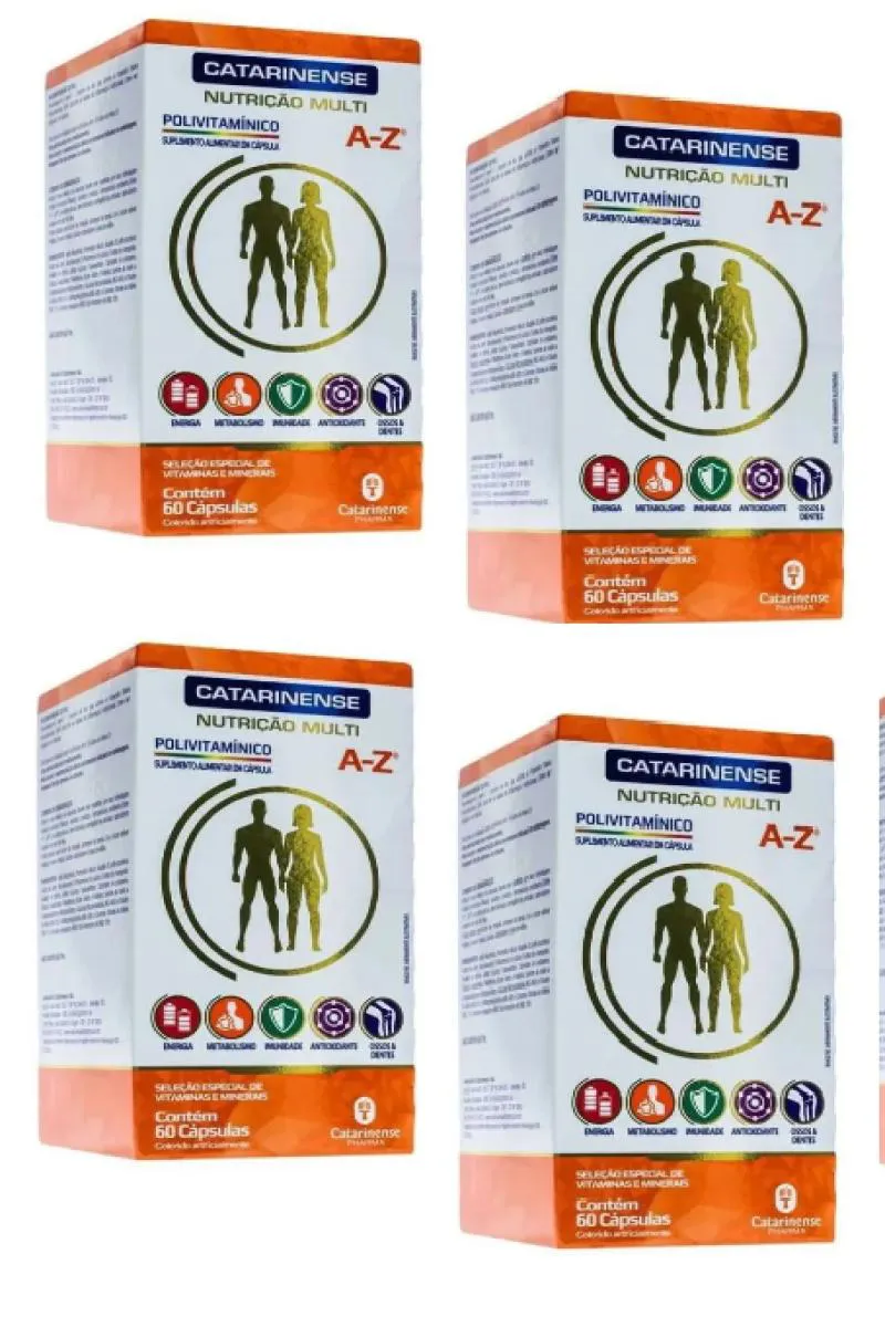 CATARINENSE AZ POLIVITAMÍNICO KIT C/4 CAIXAS C/60 CÁPSULAS CADA