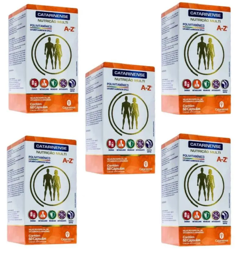 CATARINENSE AZ POLIVITAMÍNICO KIT C/5 CAIXAS C/60 CÁPSULAS CADA