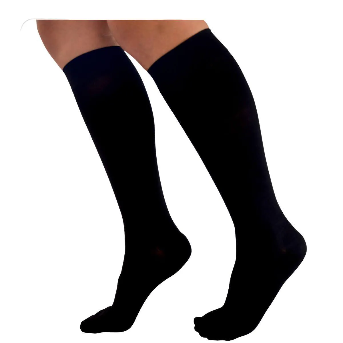 Meia De Compressão Ultraline 20-30mmHg 3/4 AD Pé Fechado Preta Venosan M