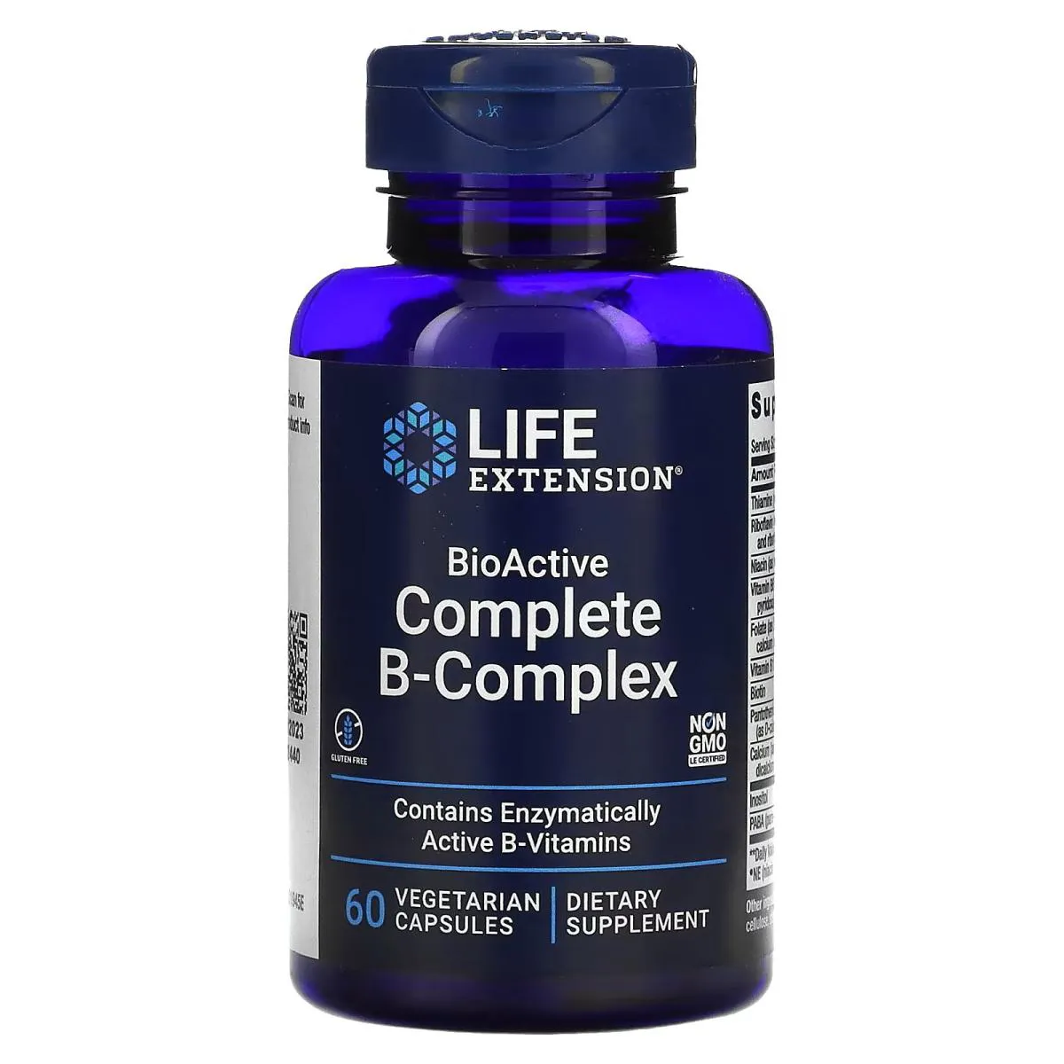 Complexo B Completo BioAtivo 60 Cápsulas Vegetarianas Life Extension