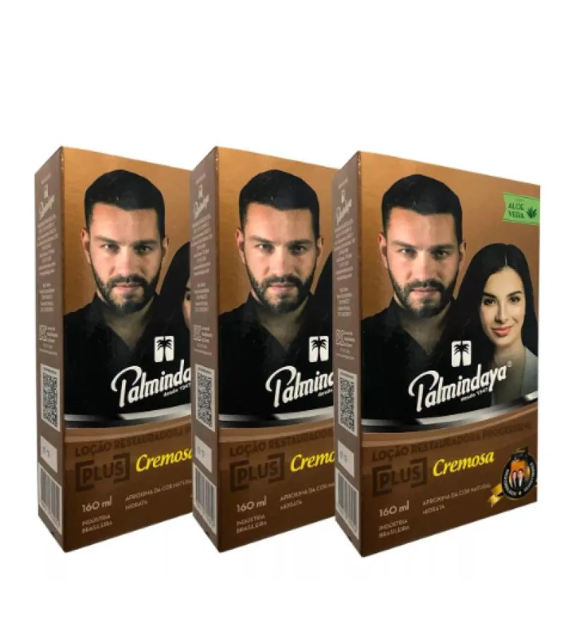 Loção Restauradora Palmindaya Unissex Plus Cremosa C/ 3unid