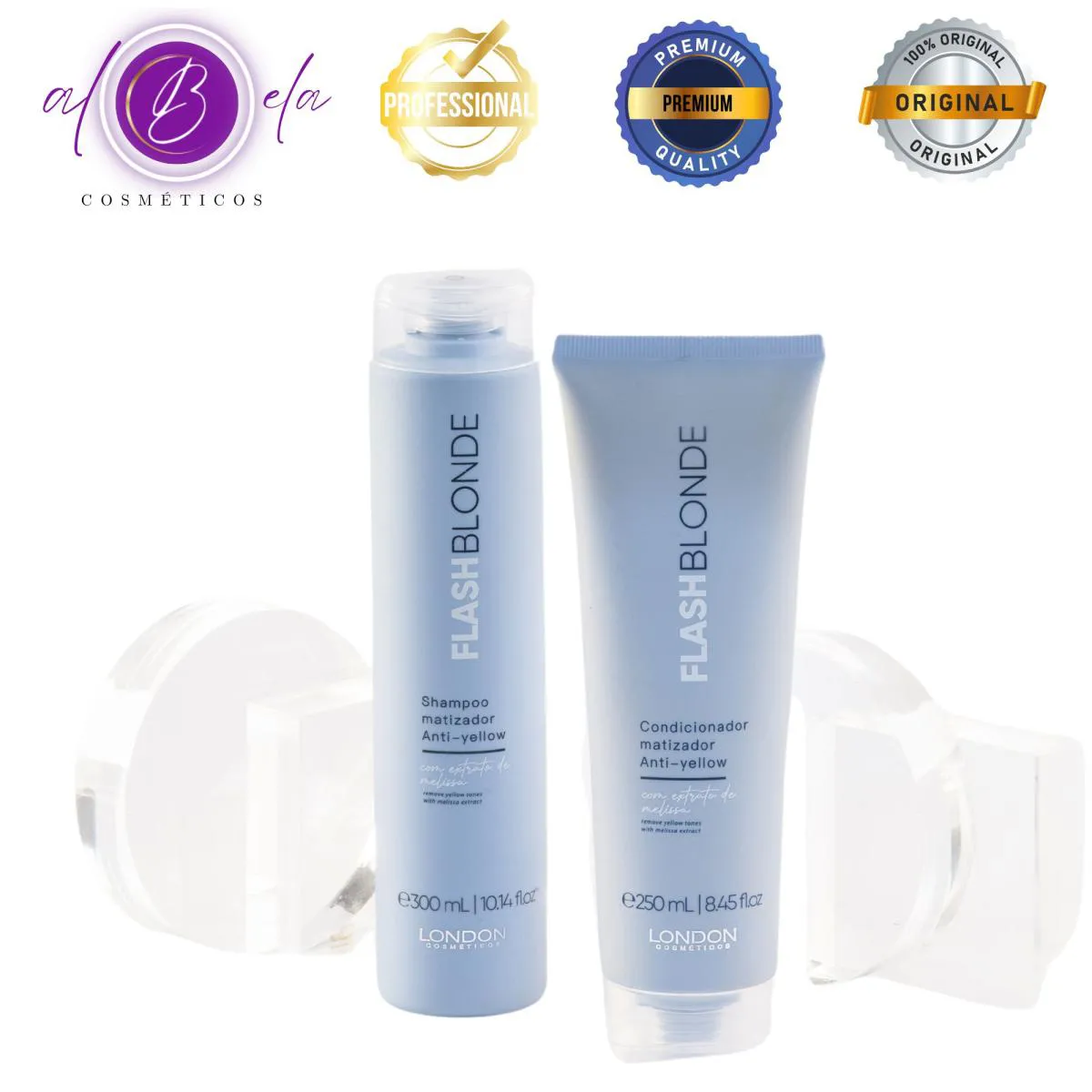 Kit Matizador Fhash Blonde Home Care - Shampoo + Condicionador | London Cosméticos
