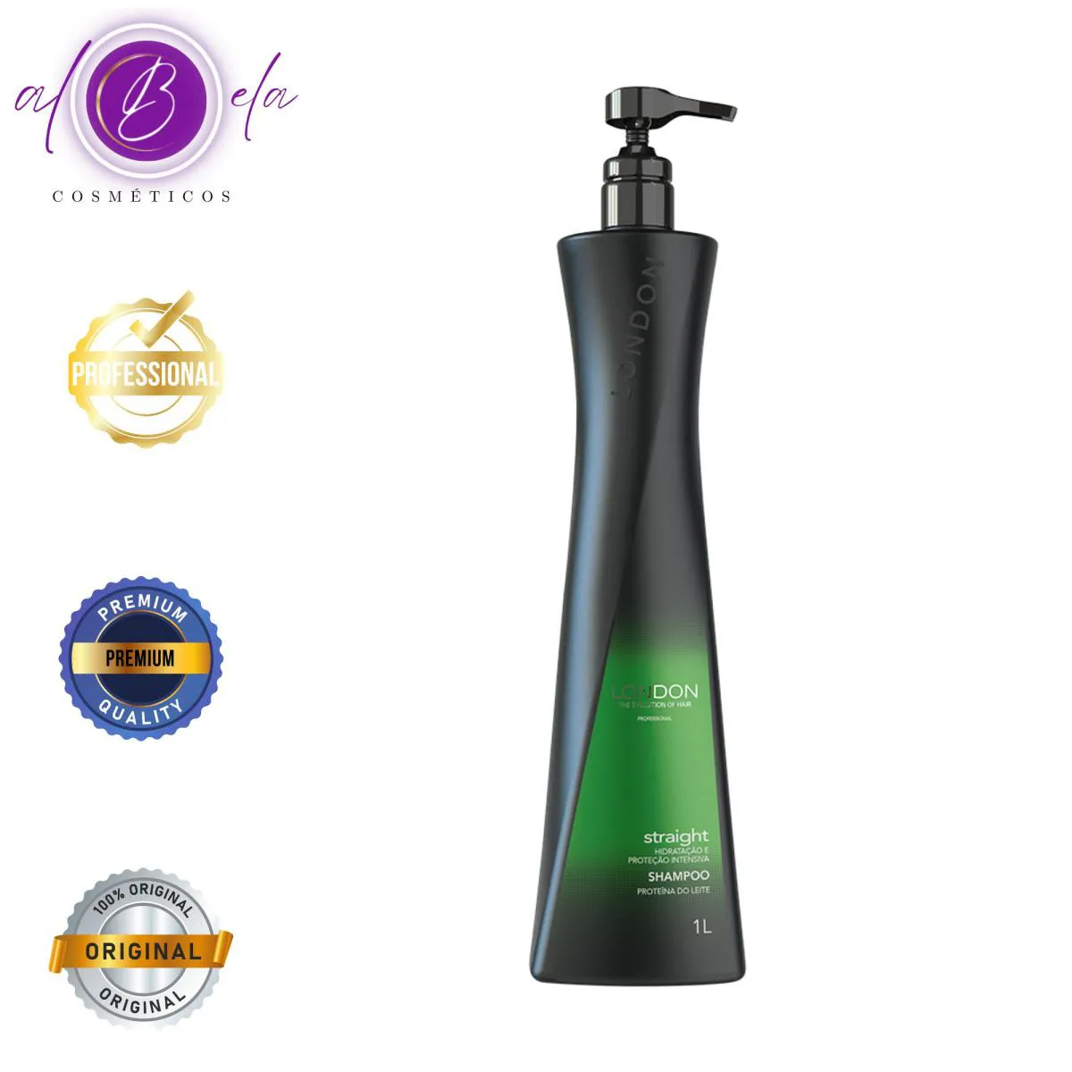 Shampoo London Cosméticos Straight Reconstrução 1L