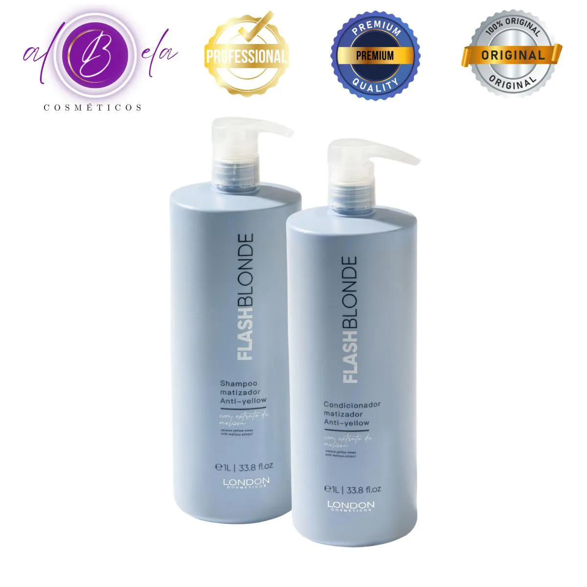 Kit Matizador Fhash Blonde Profissional - Shampoo + Condicionador | London Cosméticos