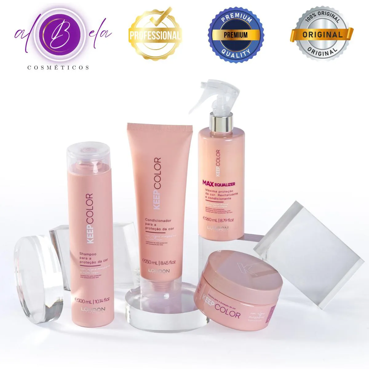 Kit Keep Color Home Care - Shampoo + Condicionador + Máscara + Leave-in Profissional | London Cosméticos