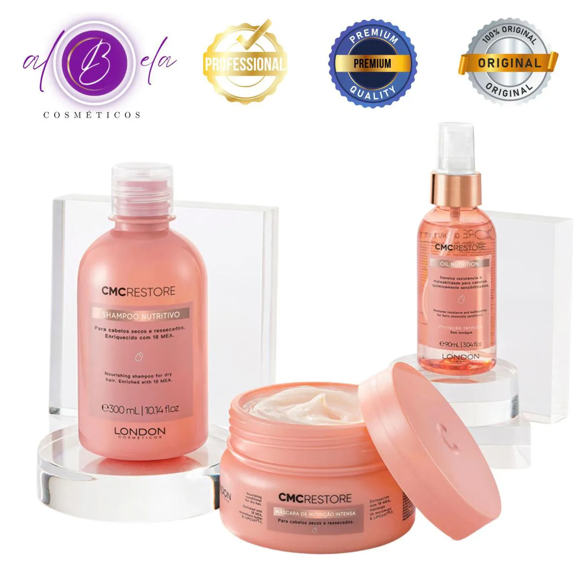 Kit CMC Restore Home Care - Shampoo + Máscara + Protetor Térmico| London Cosméticos