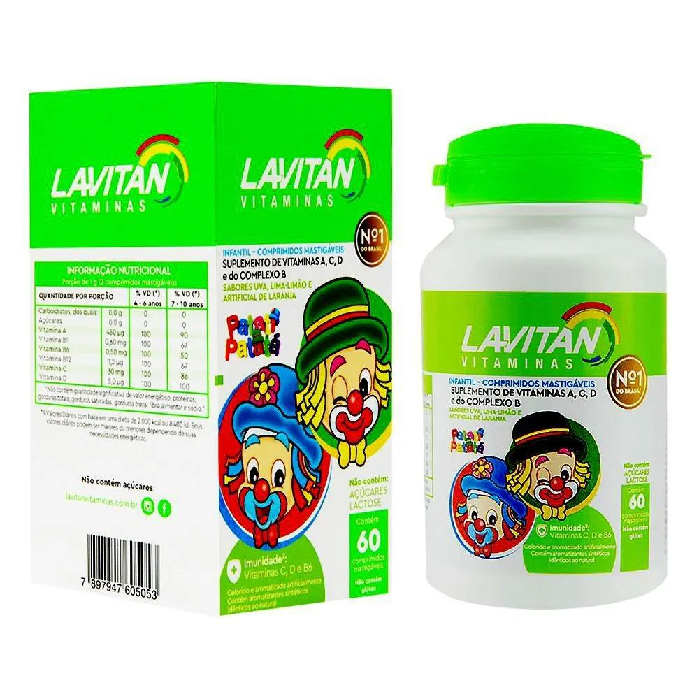 SUPLEMENTO VITAMÍNICO INFANTIL LAVITAN KIDS 60 COMPRIMIDOS