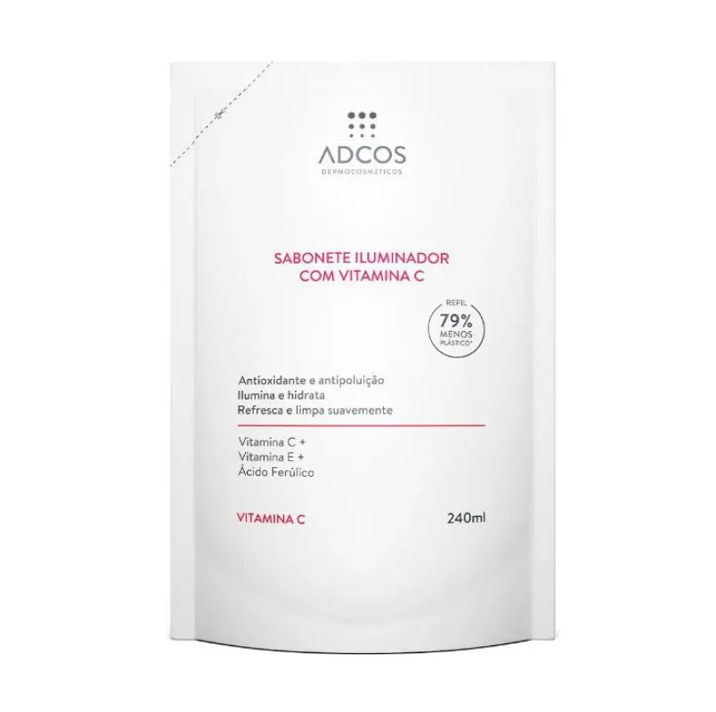 Sabonete Facial Adcos Derma Complex Iluminador com Vitamina C Refil 240ml