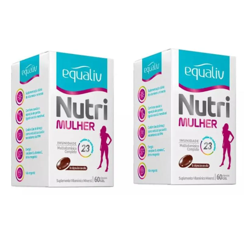 Nutri Mulher, Equaliv, Óleo De Linhaça, Biotina, 60 Caps Kit 2