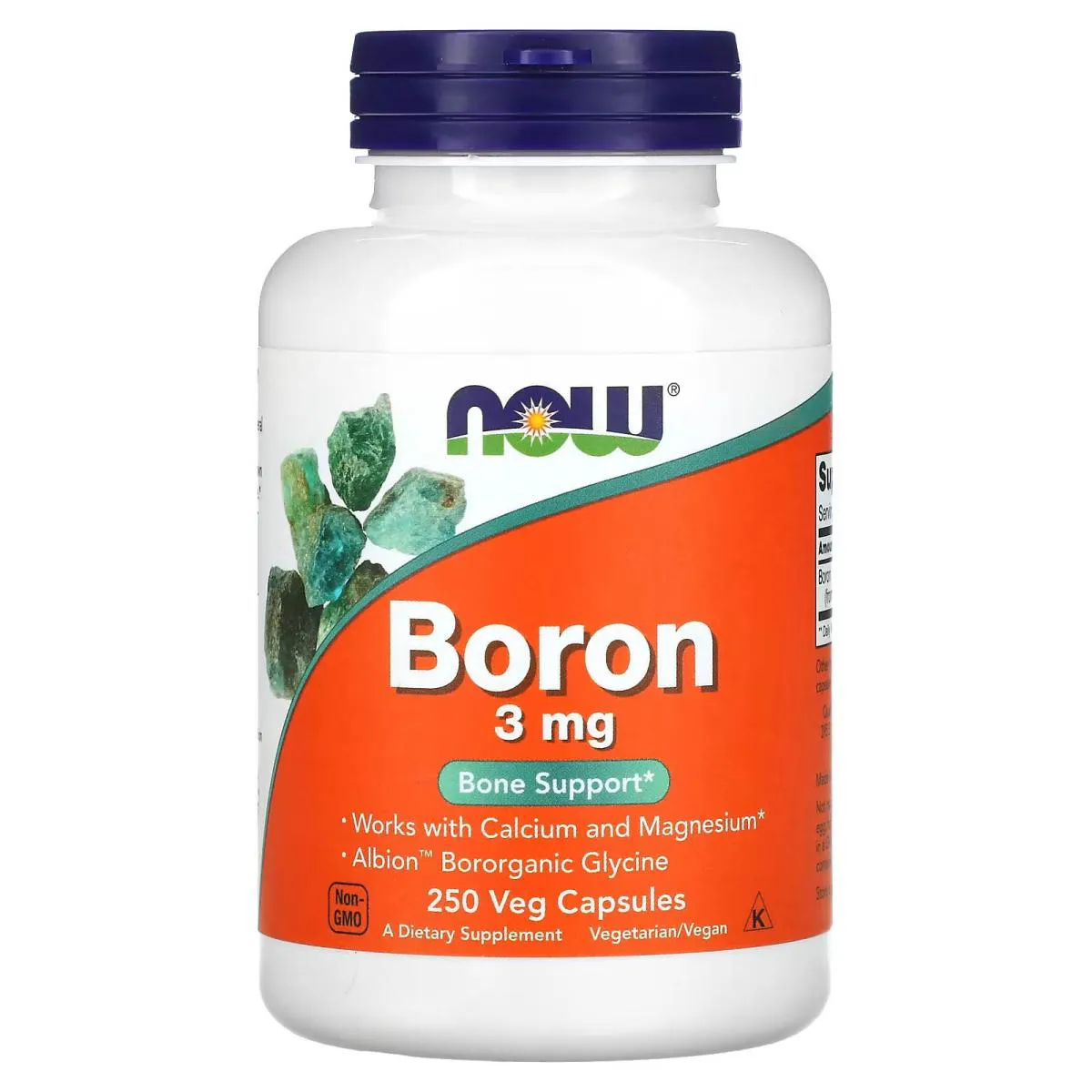 Boro 3mg 250 Capsulas Veganas - Now Foods