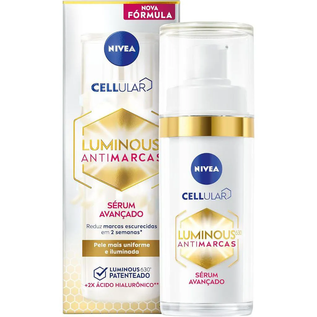 Sérum Facial Nivea Cellular Luminous 630 Antimarcas - Reduz Marcas Escurecidas Pele Uniforme e iluminada