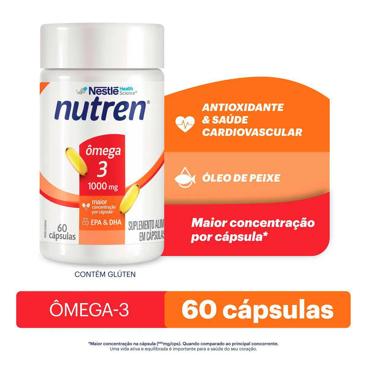 Ômega 3 1000mg Nutren 60 cápsulas