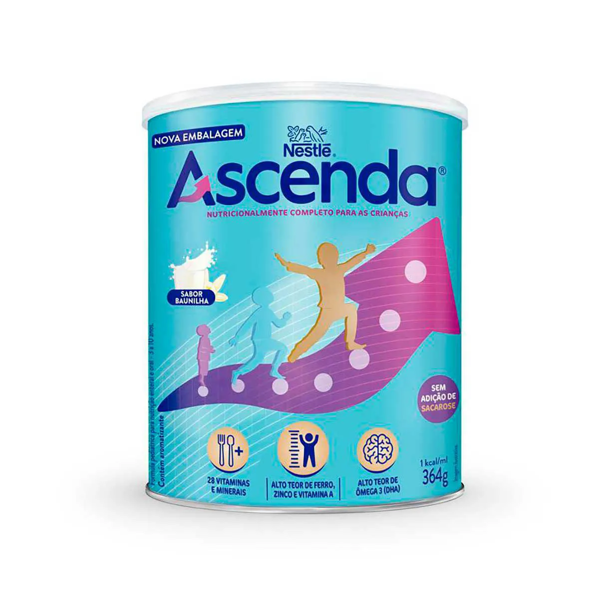 Fórmula Infantil Ascenda Nestlé Baunilha 3 a 10 anos 364g