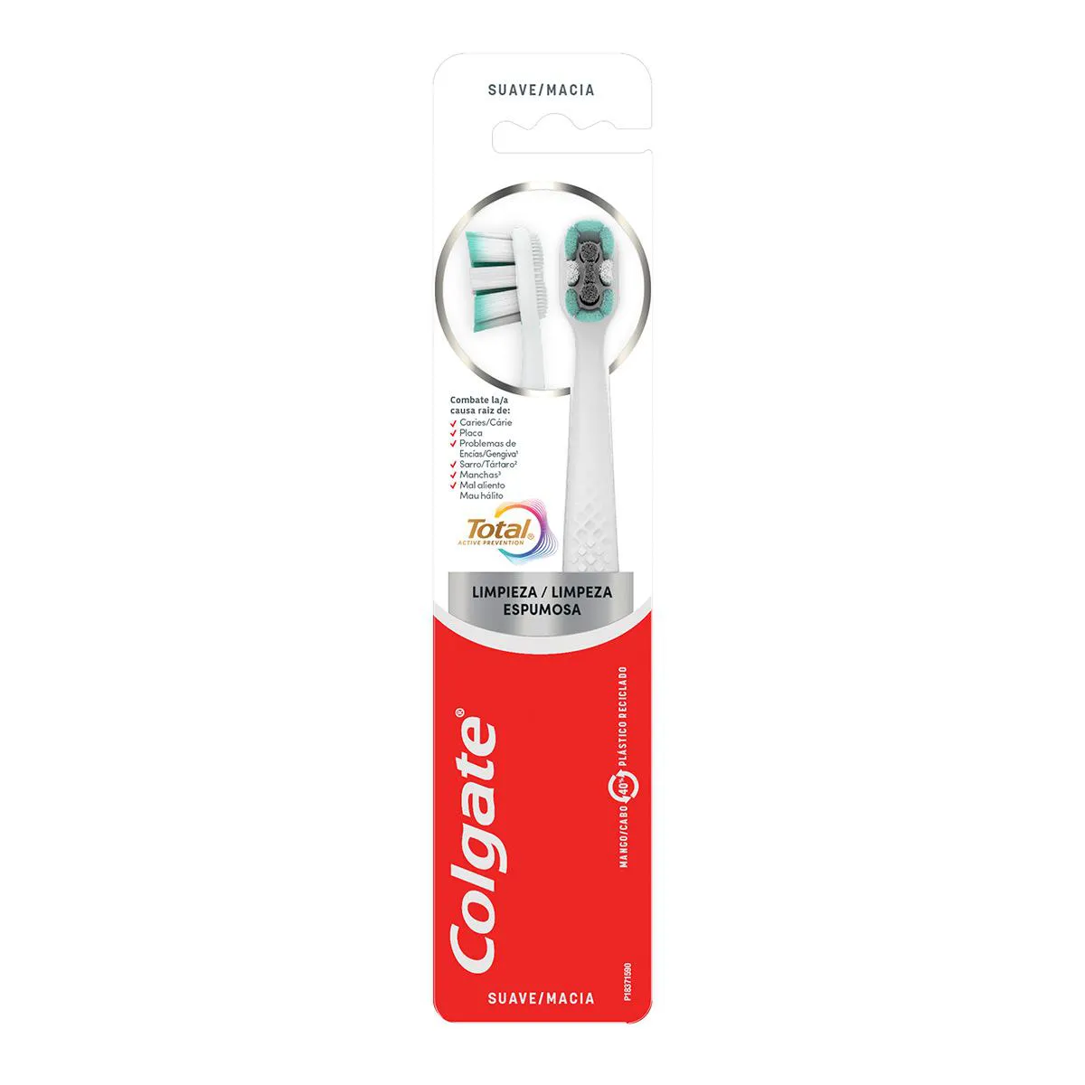 Escova de Dente Colgate Total Limpeza Espumosa - Macia 2 unidades