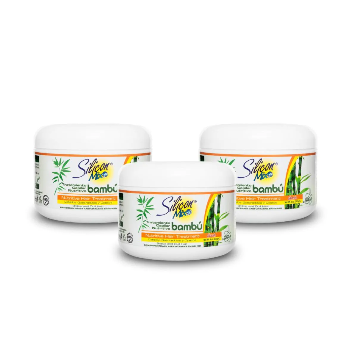 Kit com 3 Máscaras de Tratamento Capilar Nutritivo Silicon Mix Bambú - 225g
