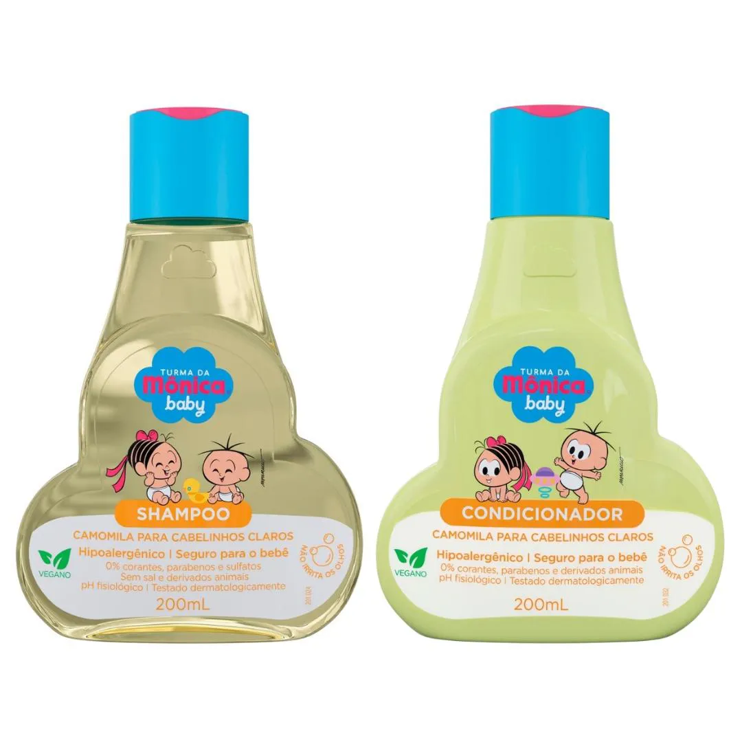 Kit Turma da Mônica Baby Cabelo Claro Shampoo Condicionador