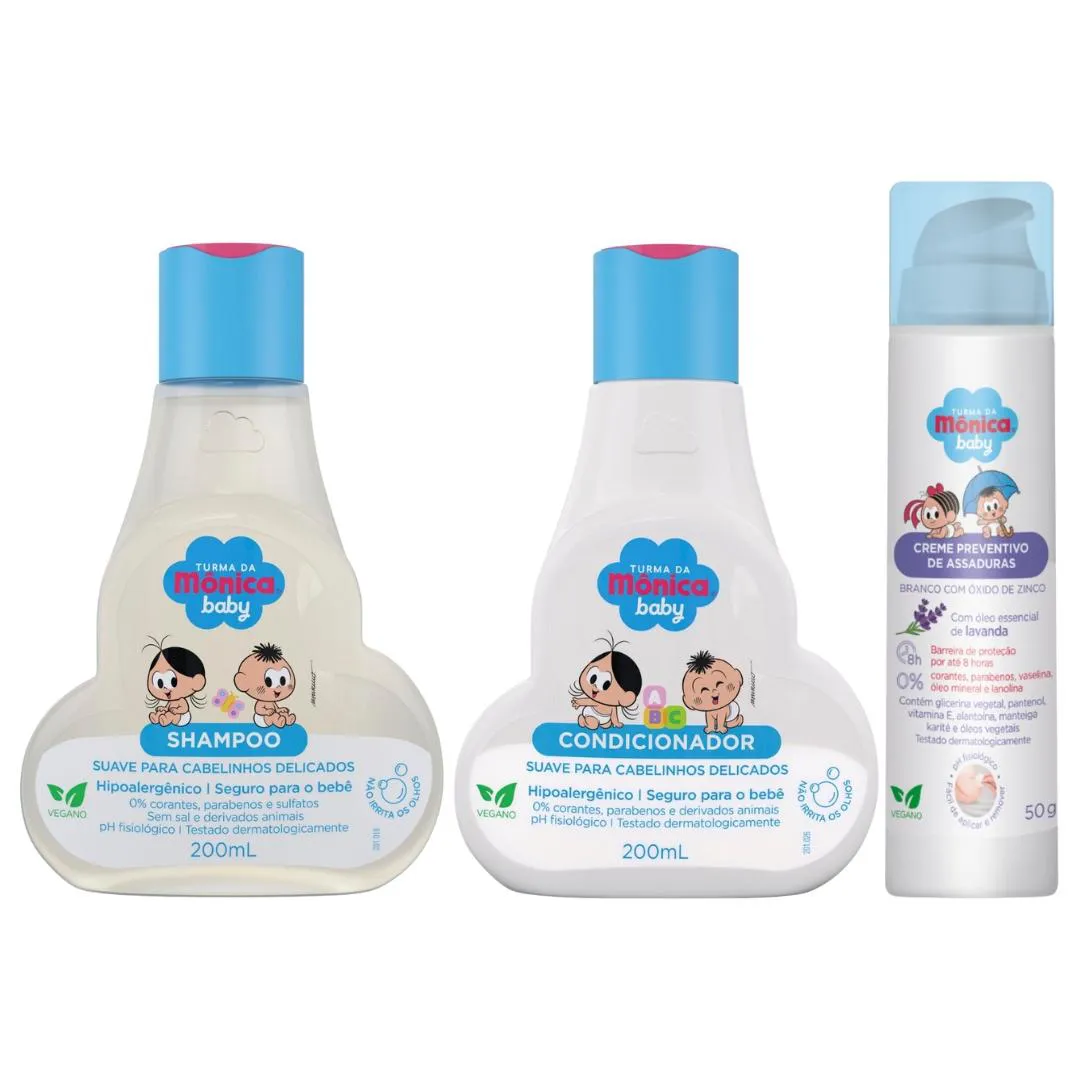 Kit Turma Da Mônica Baby Delicados Sh Cond Creme Lavanda