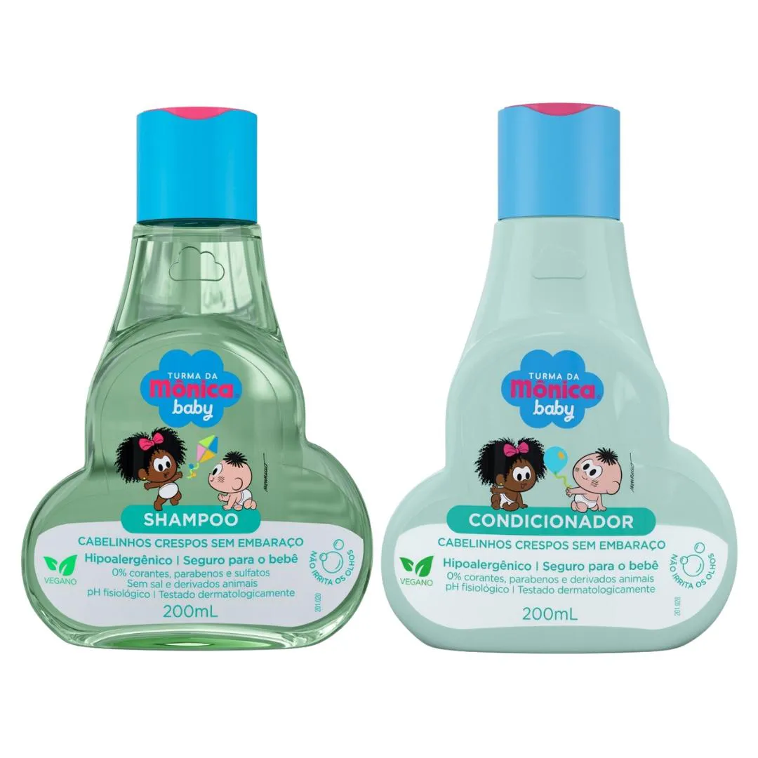 Kit Turma Da Mônica Baby Crespos Shampoo e Condicionador