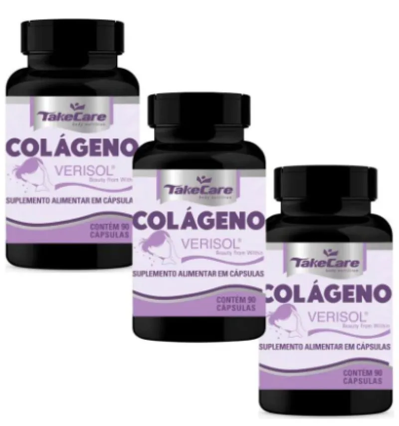 Kit 3 uni Colágeno Verisol 90 cáps - Take Care