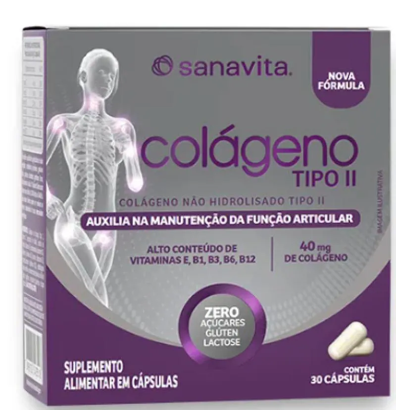 Colágeno Tipo II 30 cáps - Sanavita