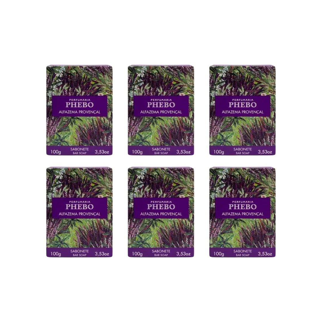 Sabonete Phebo Mediterraneo 100g Alfazema Provencal- Kit 6un