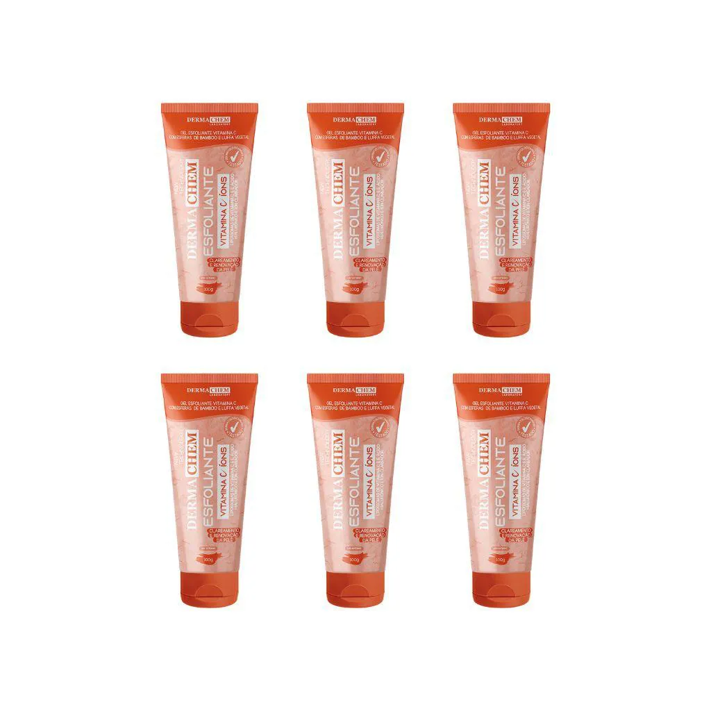 Gel Facial Dermachem Esfoliante Vitamina C 100g - Kit C/ 6un