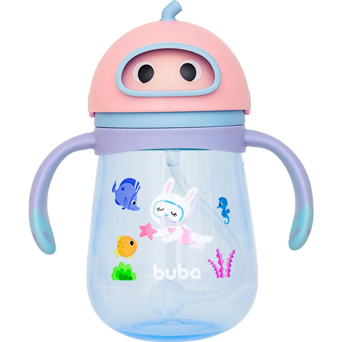 Copo Canudo com Dispositivo Mergulho Rosa Buba