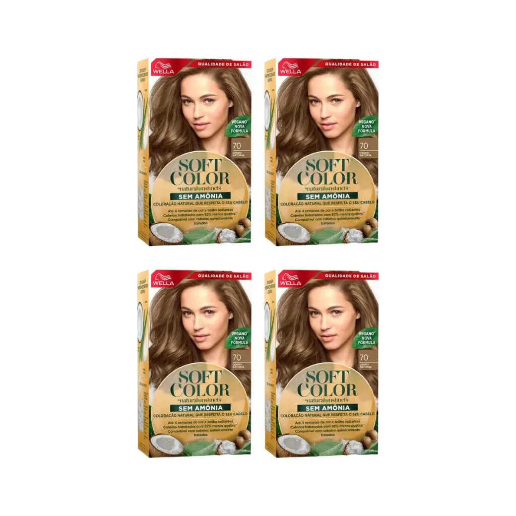 Coloraçao Soft Color 70 Louro Natural-Kit C/4un
