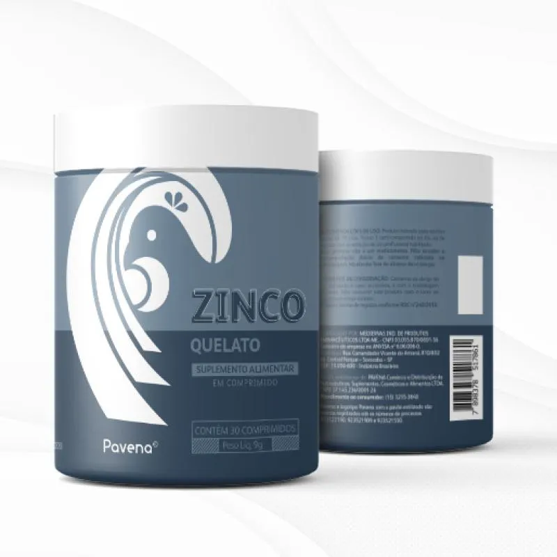 Zinco Quelato Pavena - Pote com 30 comprimidos