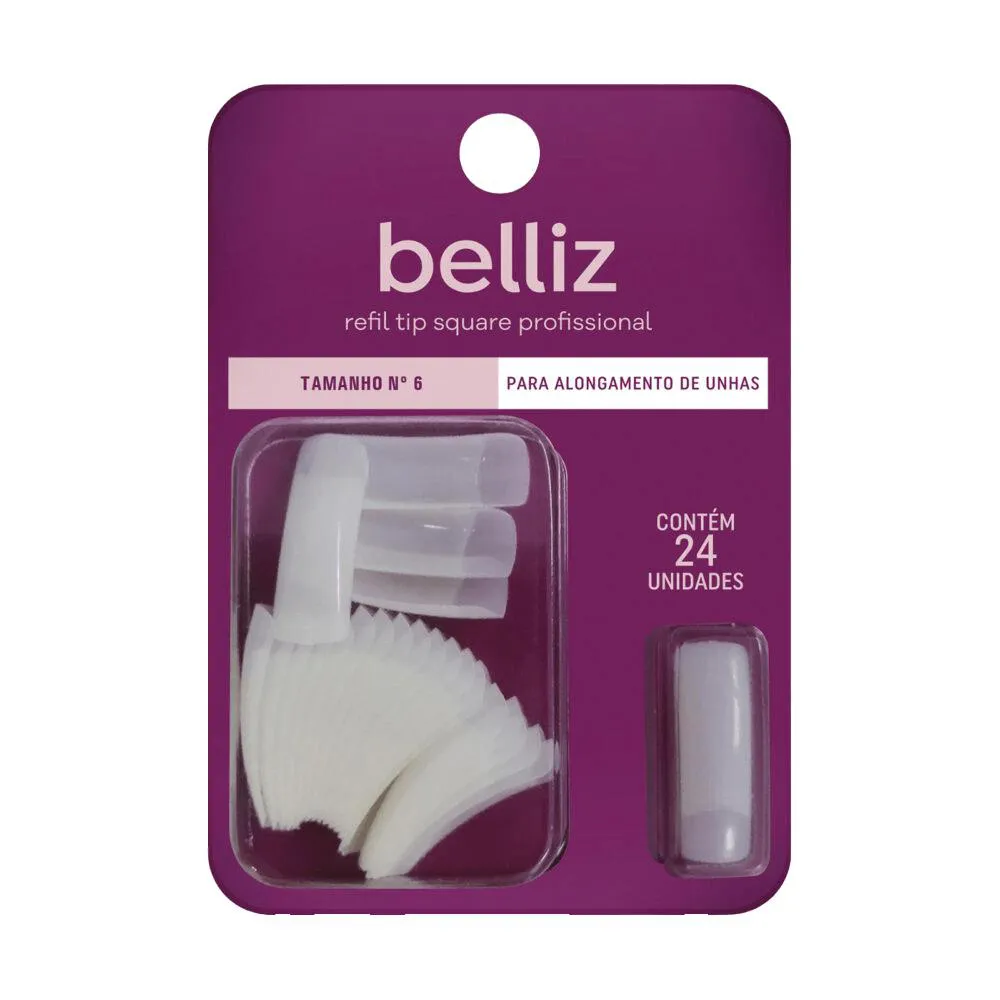 UNHAS BELLIZ REFIL TIP SQUARE TAM. 6