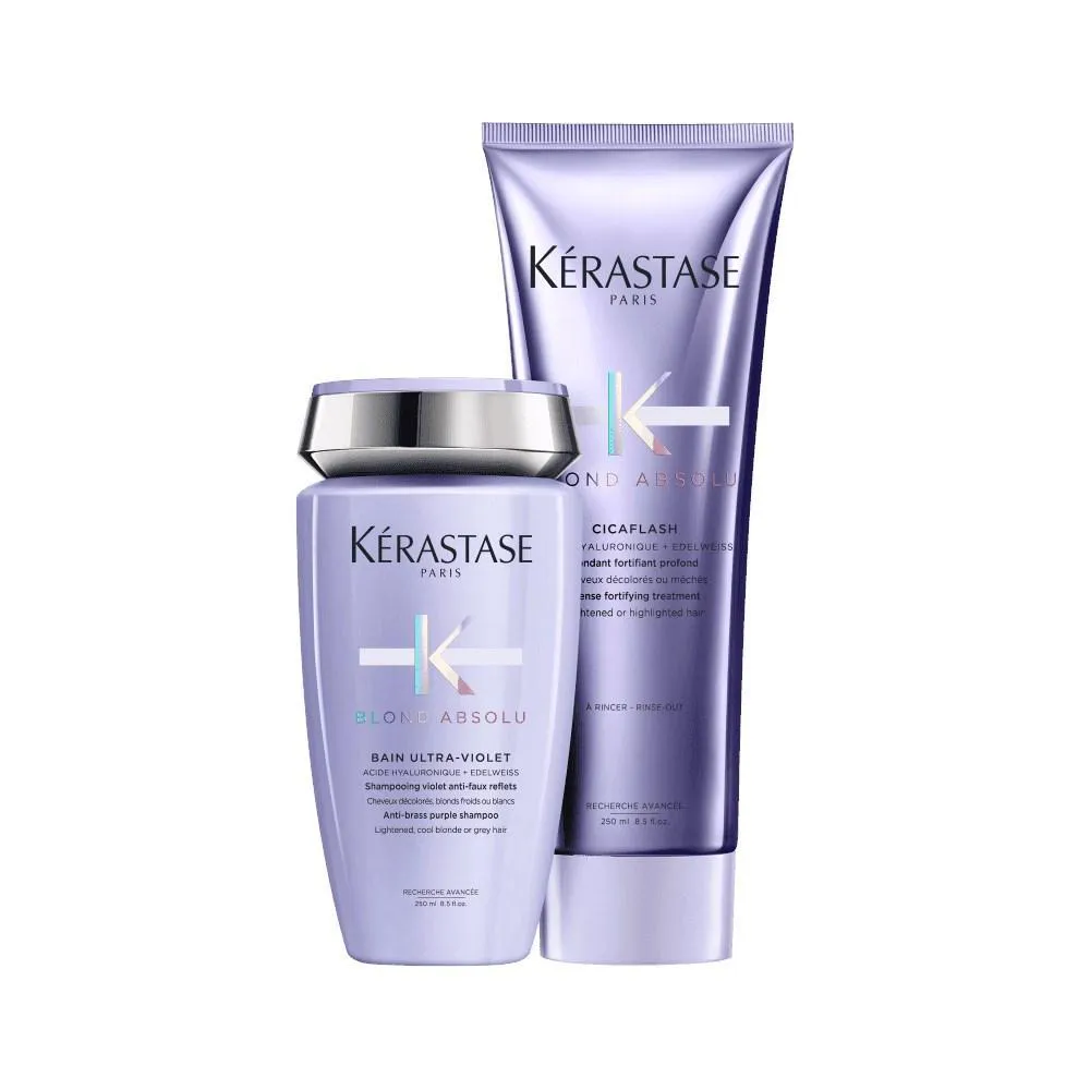 KéRASTASE BLOND ABSOLU SHAMPOO ULTRA VIOLET + CONDICIONADOR CICAFLASH 250ML
