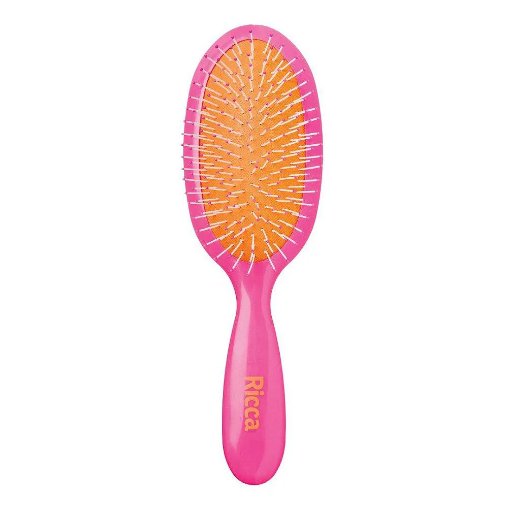 ESCOVA DE CABELO MáGICA DESEMBARAçANTE OVAL ALMOFADADA MEGA HAIR ROSA