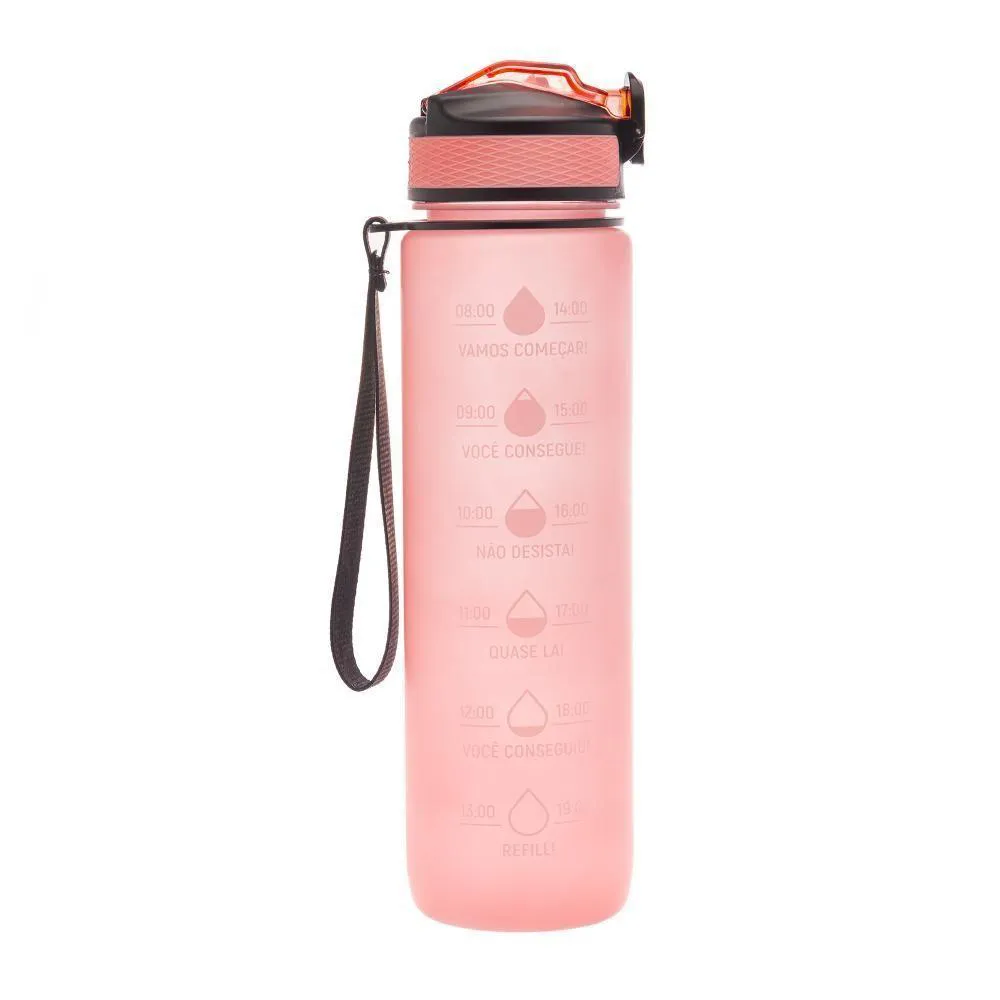 GARRAFA SQUEEZE EM POLICARBONATO ROSA 1L - LYOR