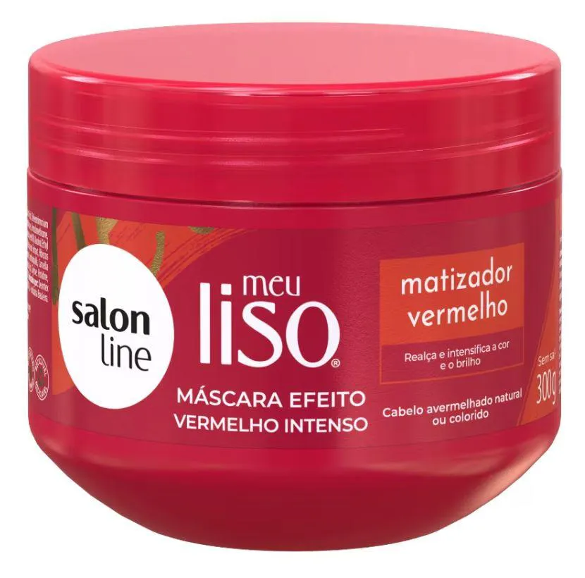 MáSCARA DE HIDRATAçãO SALON LINE MEU LISO VERMELHO #SUPERVERMELHO 300G