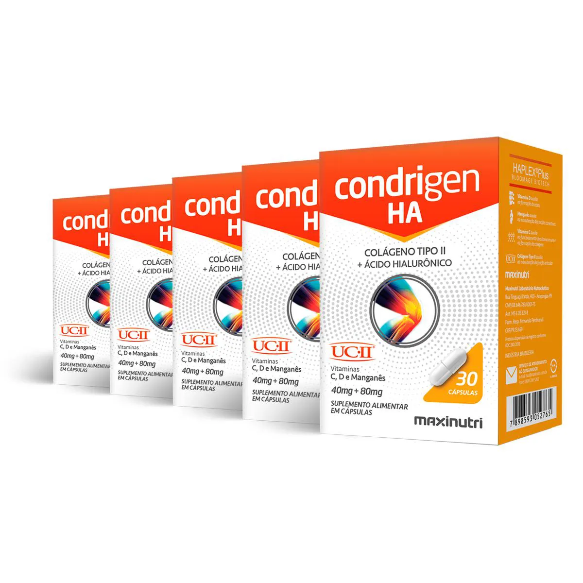 KIT 5 CONDRIGEN HA COLáGENO TIPO 2 MAXINUTRI 30 CáPSULAS