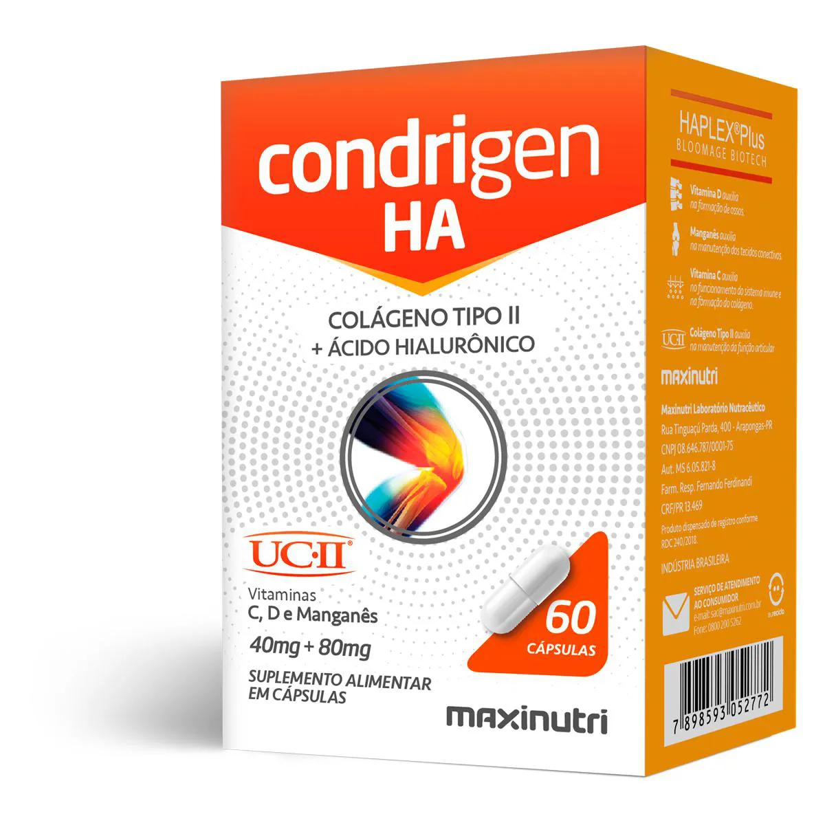 CONDRIGEN HÁ COLáGENO TIPO 2 MAXINUTRI 60 CáPSULAS