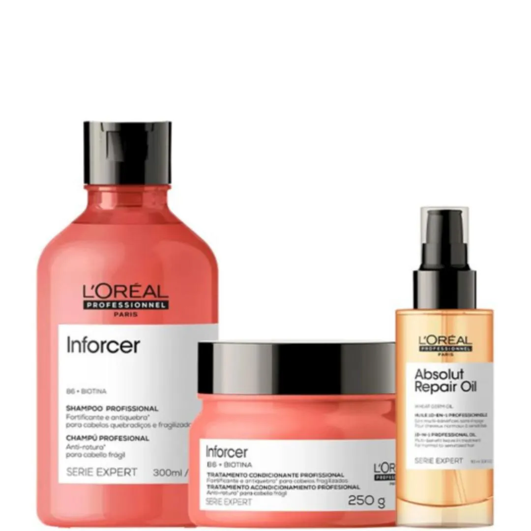 KIT L’ORéAL PROFESSIONNEL SERIE EXPERT INFORCER E ABSOLUT REPAIR TRIO (3 PRODUTOS)